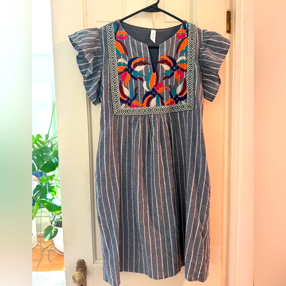 Embroidered Boutique Dress Size S
